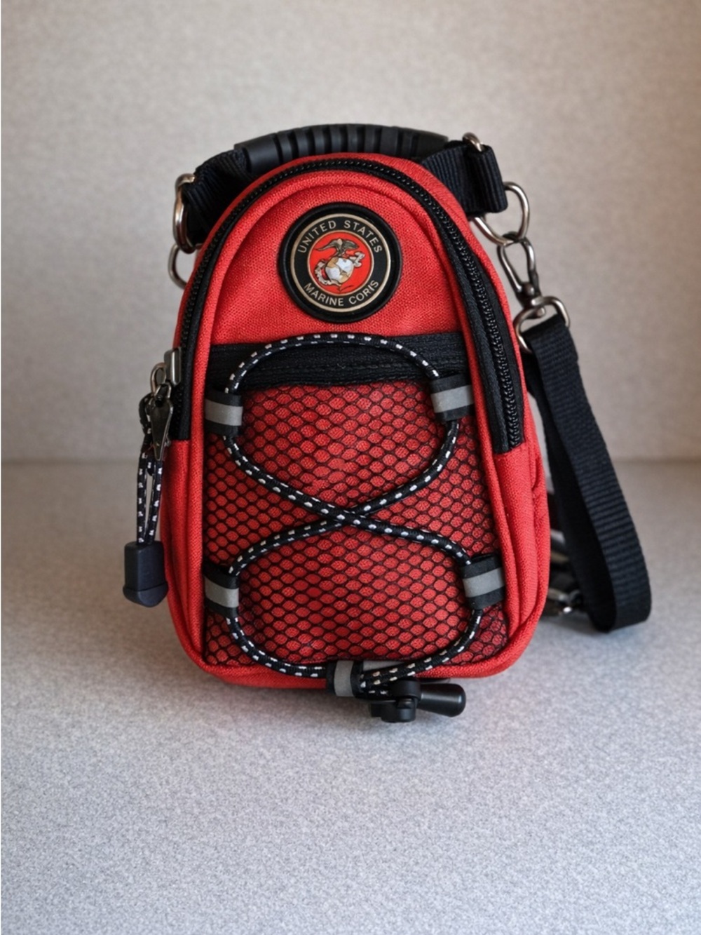 USMC Tactical Mini Backpack Crossbody Red Marine Corps Day Pack Festival Bag